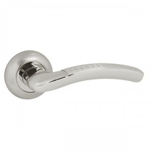 Ручки на розетах USK A-58133 L-130 BN/NP (шліфований нікель/полірований нікель)