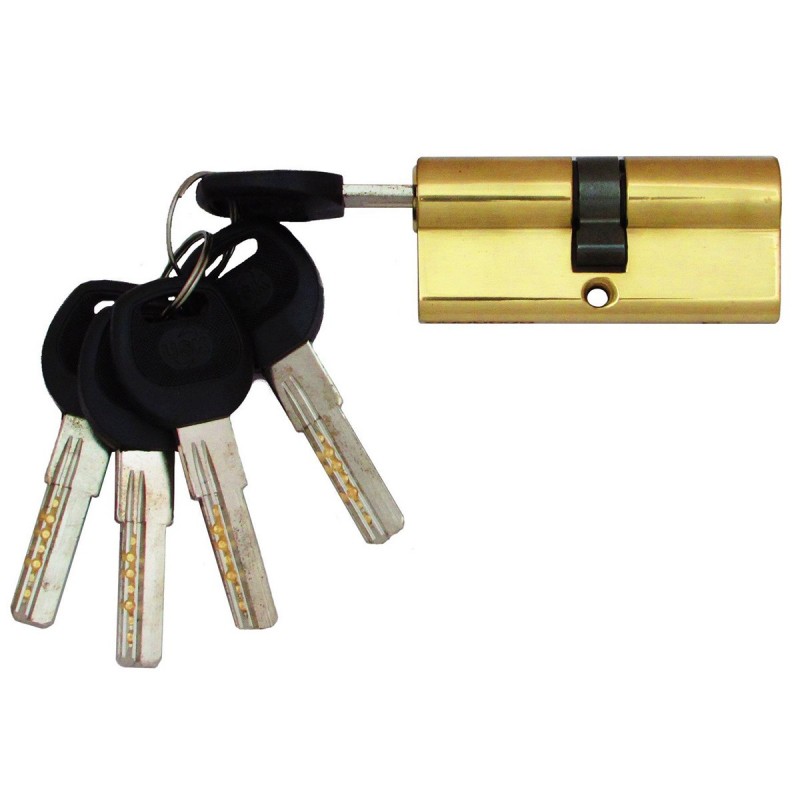 Циліндр замка USK B-90 (45*45) k/k перфорований ключ PB (полірована латунь)