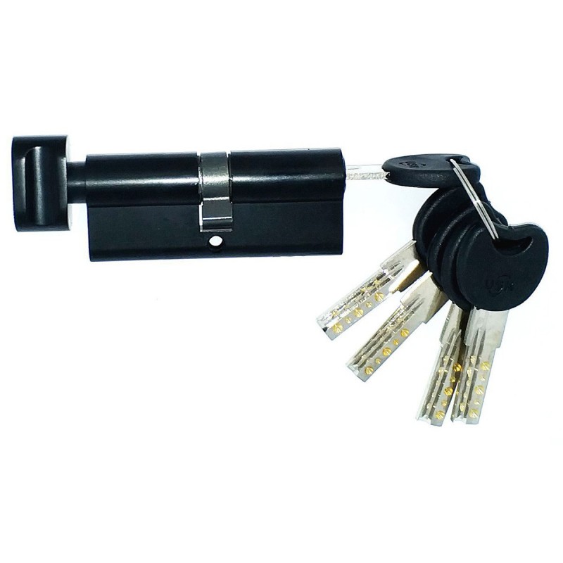 Циліндр замка USK ZC-60 (30*30) k/thumb перфорований ключ BLACK (чорний)