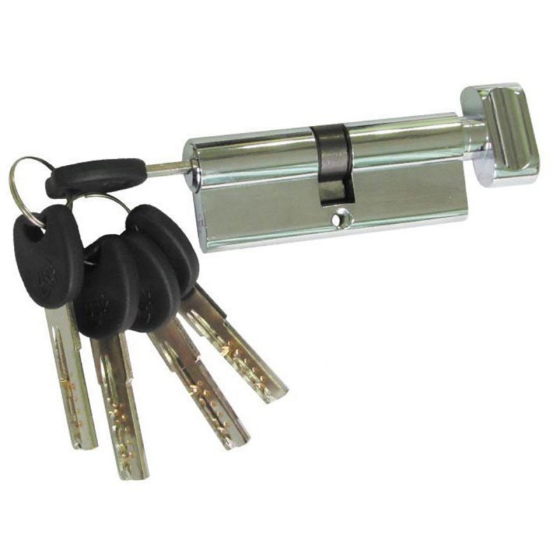 Циліндр замка USK ZC-70 (35*35) k/thumb перфорований ключ NP (полірований нікель)