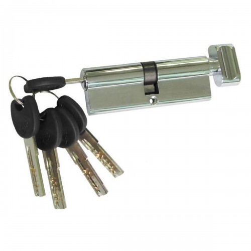 Циліндр замка USK ZC-80 (40*40) k/thumb перфорований ключ NP (полірований нікель)